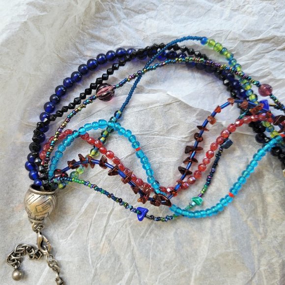 CHICO'S 8 Strand Colorful Beaded Necklace w/ Enhancer - Picture 5 of 5
